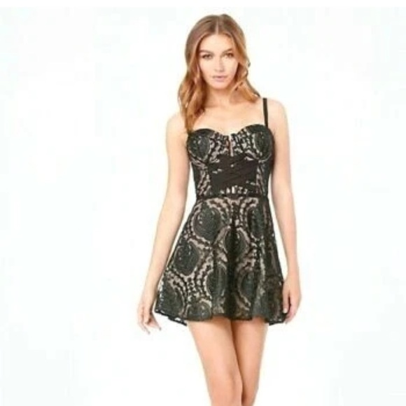 Naven Dresses & Skirts - BEBE  And NAVEN Black Lace Bustier Dress – Size 4
